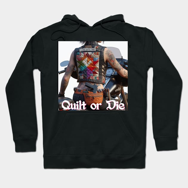 Biker Quilter Hoodie by DadOfMo Designs